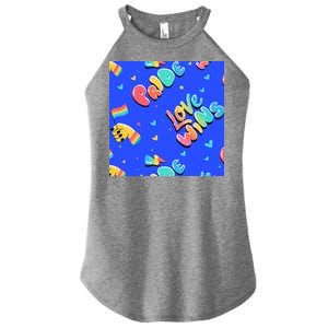 Love Wins Pride Month Rainbow Flag Women's Perfect Tri Rocker Tank