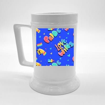 Love Wins Pride Month Rainbow Flag Beer Stein