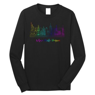 LGBT Where Pride Began NEW YORK SKYLINE Long Sleeve Shirt