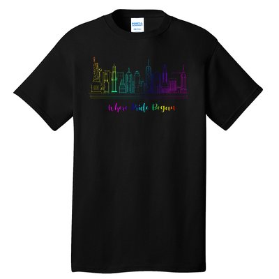 LGBT Where Pride Began NEW YORK SKYLINE Tall T-Shirt