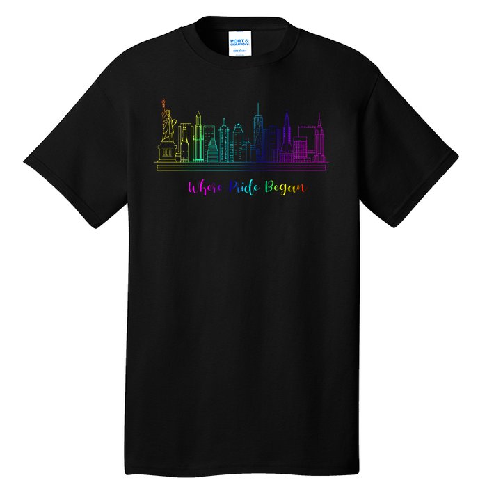 LGBT Where Pride Began NEW YORK SKYLINE Tall T-Shirt