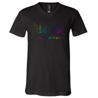 LGBT Where Pride Began NEW YORK SKYLINE V-Neck T-Shirt