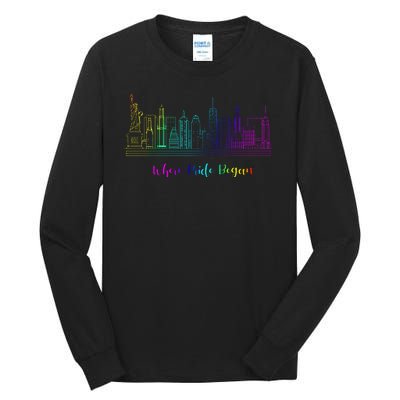 LGBT Where Pride Began NEW YORK SKYLINE Tall Long Sleeve T-Shirt