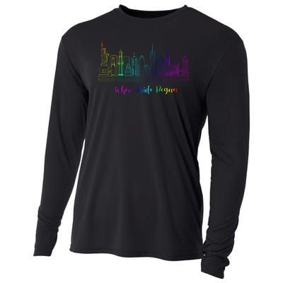 LGBT Where Pride Began NEW YORK SKYLINE Cooling Performance Long Sleeve Crew