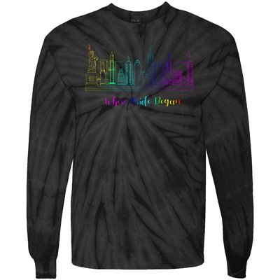 LGBT Where Pride Began NEW YORK SKYLINE Tie-Dye Long Sleeve Shirt