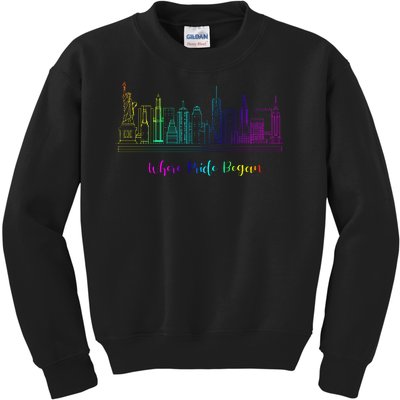 LGBT Where Pride Began NEW YORK SKYLINE Kids Sweatshirt