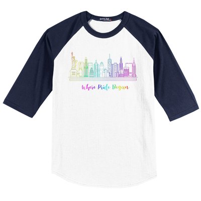 LGBT Where Pride Began NEW YORK SKYLINE Baseball Sleeve Shirt