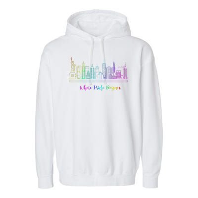 LGBT Where Pride Began NEW YORK SKYLINE Garment-Dyed Fleece Hoodie