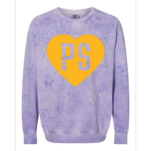 Leodalis Wearing Peter Seidler Heart Colorblast Crewneck Sweatshirt