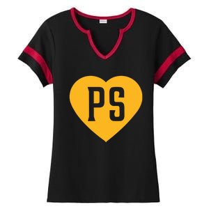 Leodalis Wearing Peter Seidler Heart Ladies Halftime Notch Neck Tee