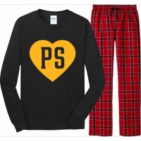 Leodalis Wearing Peter Seidler Heart Long Sleeve Pajama Set