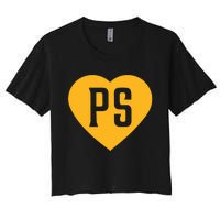 Leodalis Wearing Peter Seidler Heart Women's Crop Top Tee