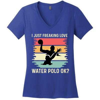 Love Water Polo Active Person Gift Women's V-Neck T-Shirt