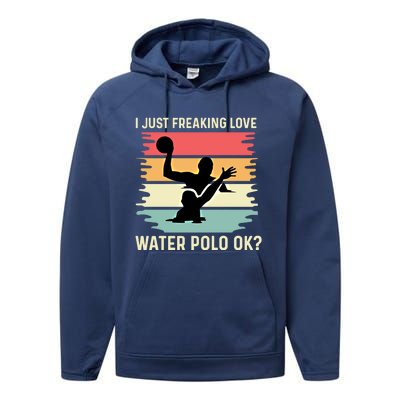 Love Water Polo Active Person Gift Performance Fleece Hoodie