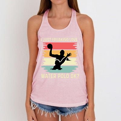 Love Water Polo Active Person Gift Women's Knotted Racerback Tank