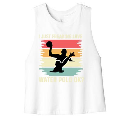 Love Water Polo Active Person Gift Women's Racerback Cropped Tank