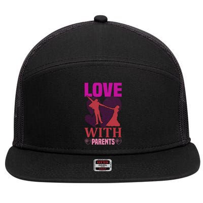 Love With Parents 7 Panel Mesh Trucker Snapback Hat