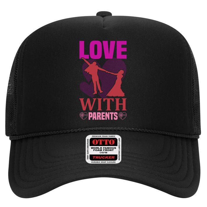 Love With Parents High Crown Mesh Back Trucker Hat