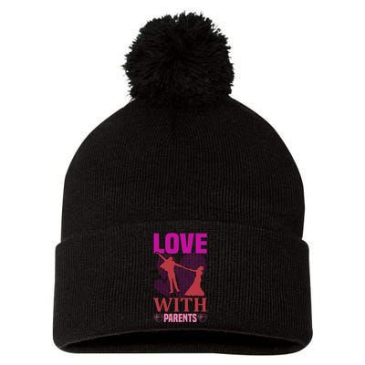 Love With Parents Pom Pom 12in Knit Beanie