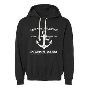 Lake Wallenpaupack Pennsylvania Funny Fishing Camping Gif Garment-Dyed Fleece Hoodie