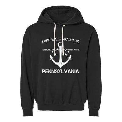 Lake Wallenpaupack Pennsylvania Funny Fishing Camping Gif Garment-Dyed Fleece Hoodie