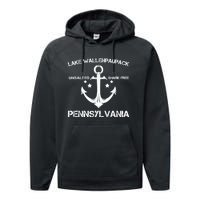 Lake Wallenpaupack Pennsylvania Funny Fishing Camping Gif Performance Fleece Hoodie