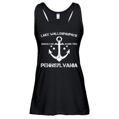 Lake Wallenpaupack Pennsylvania Funny Fishing Camping Gif Ladies Essential Flowy Tank