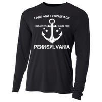 Lake Wallenpaupack Pennsylvania Funny Fishing Camping Gif Cooling Performance Long Sleeve Crew