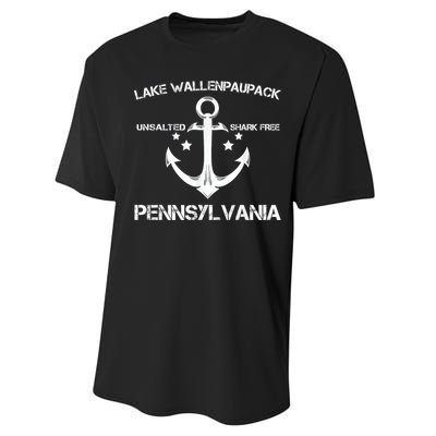 Lake Wallenpaupack Pennsylvania Funny Fishing Camping Gif Performance Sprint T-Shirt