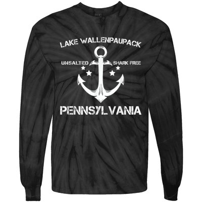 Lake Wallenpaupack Pennsylvania Funny Fishing Camping Gif Tie-Dye Long Sleeve Shirt