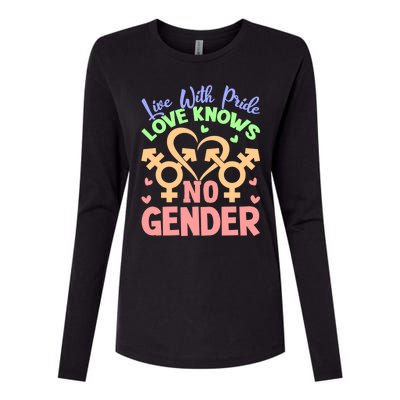 Live With Pride Love Knows No Gender Lgbt Meaningful Gift Womens Cotton Relaxed Long Sleeve T-Shirt