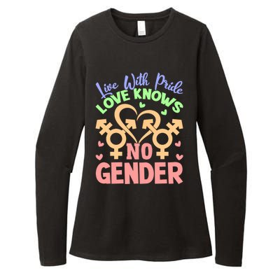 Live With Pride Love Knows No Gender Lgbt Meaningful Gift Womens CVC Long Sleeve Shirt