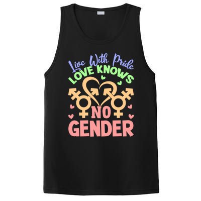 Live With Pride Love Knows No Gender Lgbt Meaningful Gift PosiCharge Competitor Tank