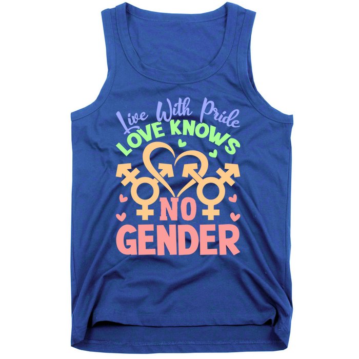 Live With Pride Love Knows No Gender Lgbt Meaningful Gift Tank Top