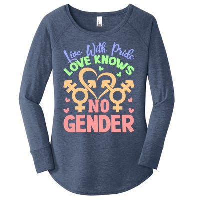 Live With Pride Love Knows No Gender Lgbt Meaningful Gift Women's Perfect Tri Tunic Long Sleeve Shirt