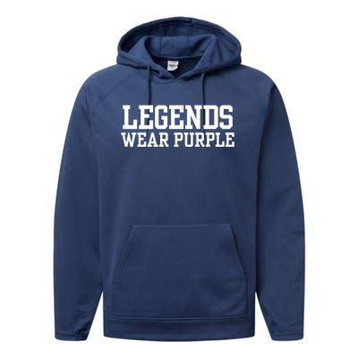 Legends Wear Purple Spirit Wear Team Game Color Performance Fleece Hoodie