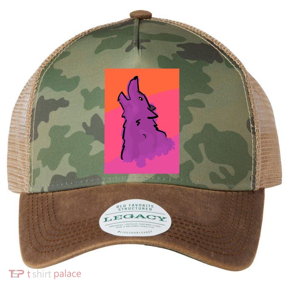 Lonely Wolf Print Legacy Tie Dye Trucker Hat