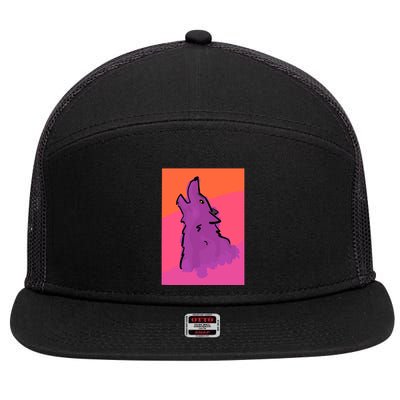 Lonely Wolf Print 7 Panel Mesh Trucker Snapback Hat