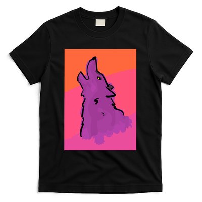 Lonely Wolf Print T-Shirt