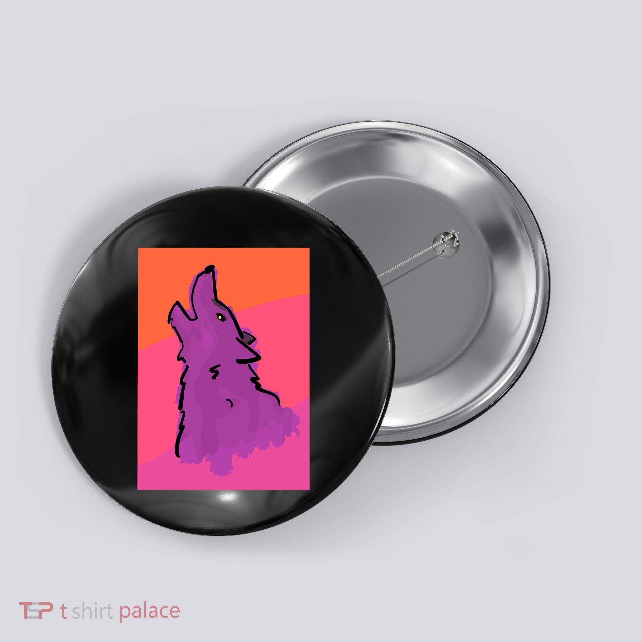 Lonely Wolf Print Button