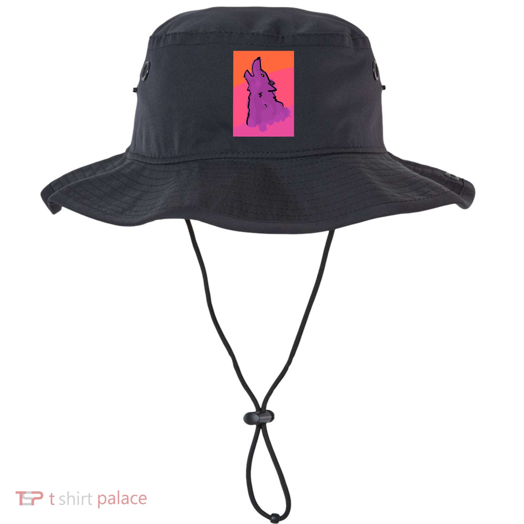 Lonely Wolf Print Bucket Hat