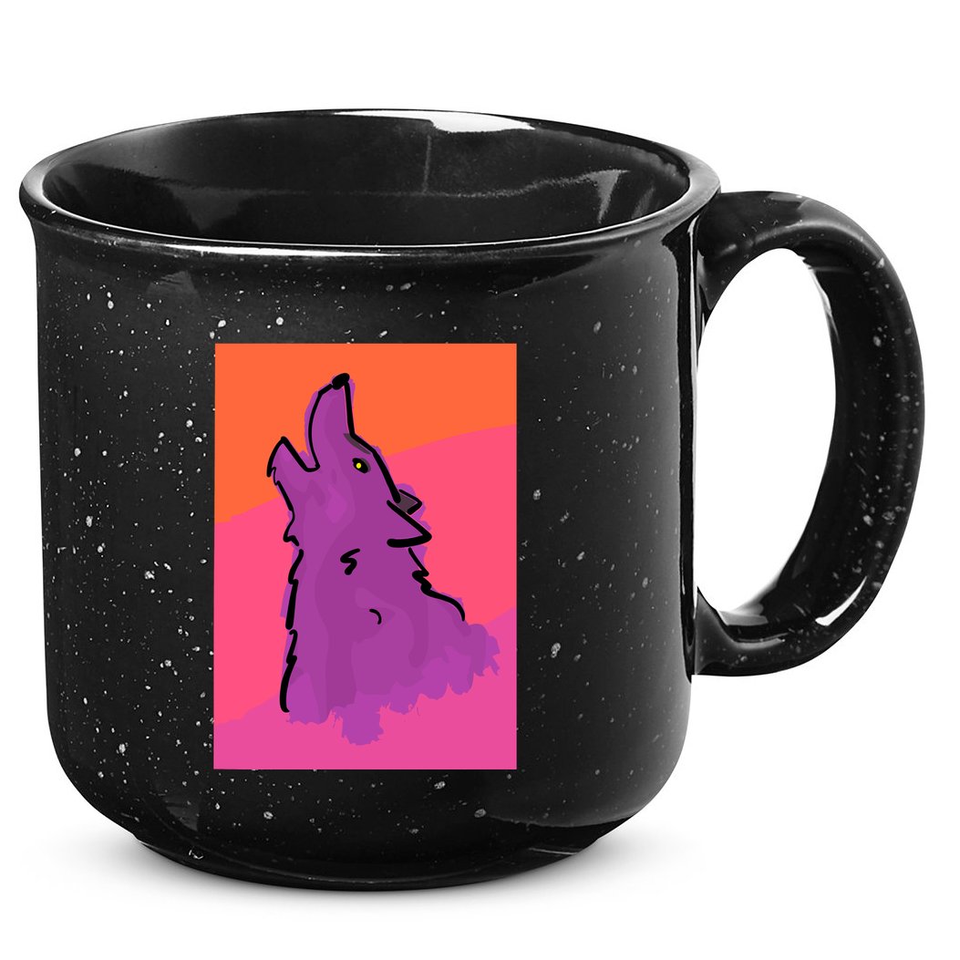 Lonely Wolf Print 15oz Campfire Ceramic Mug