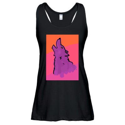 Lonely Wolf Print Ladies Essential Flowy Tank