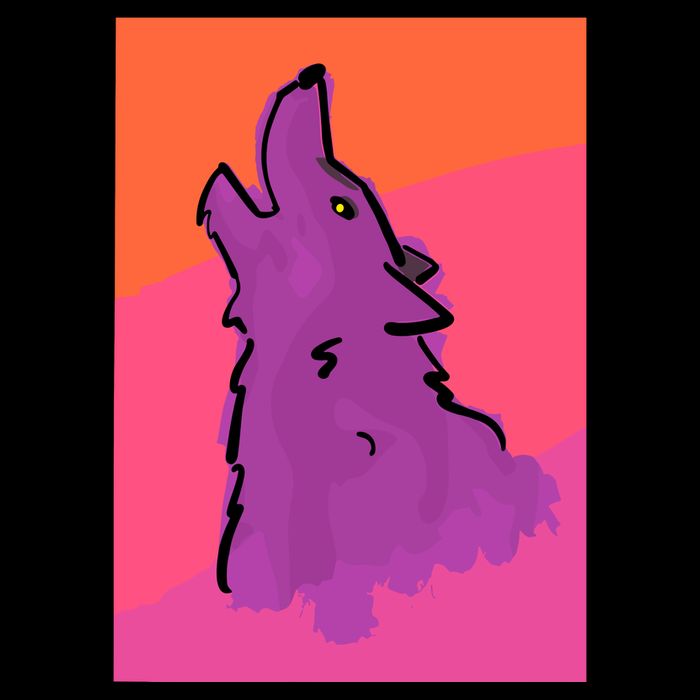 Lonely Wolf Print 16 in Basic Backpack
