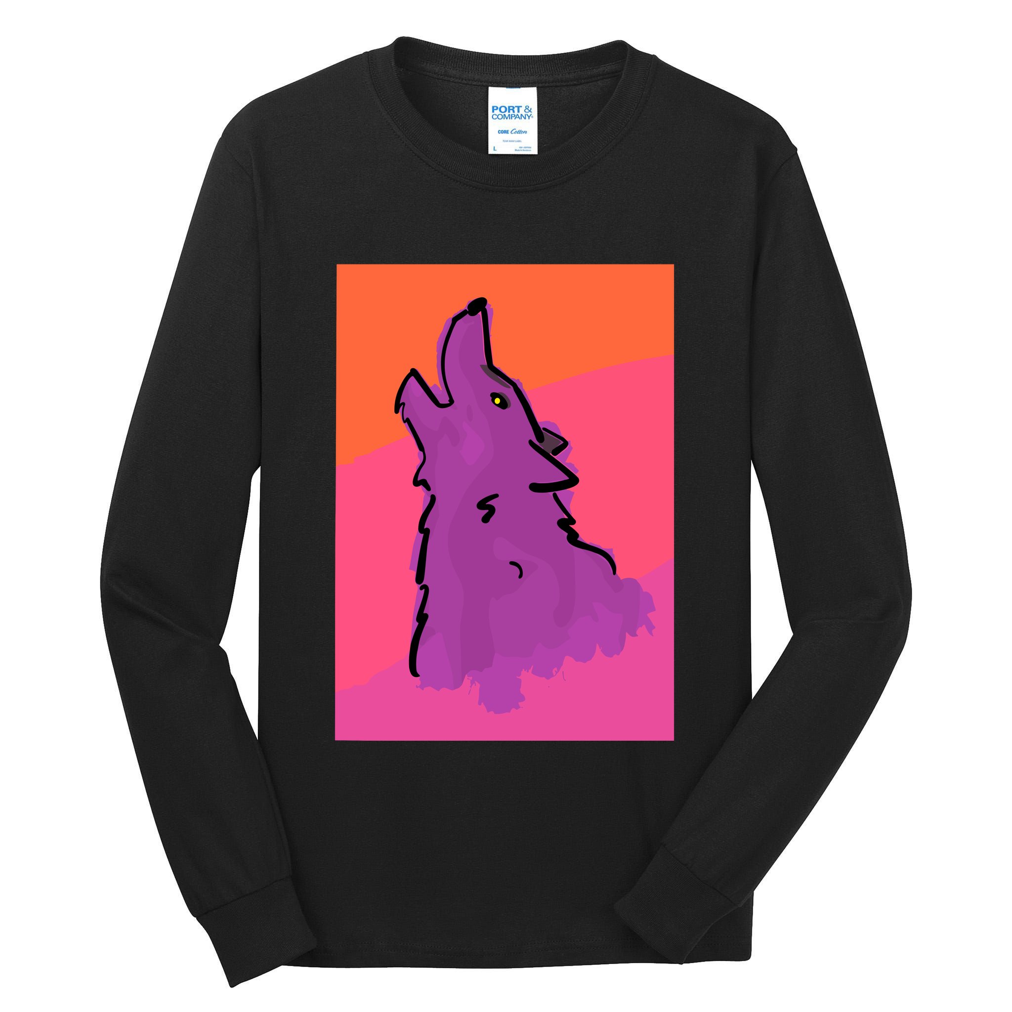 Lonely Wolf Print Tall Long Sleeve T-Shirt