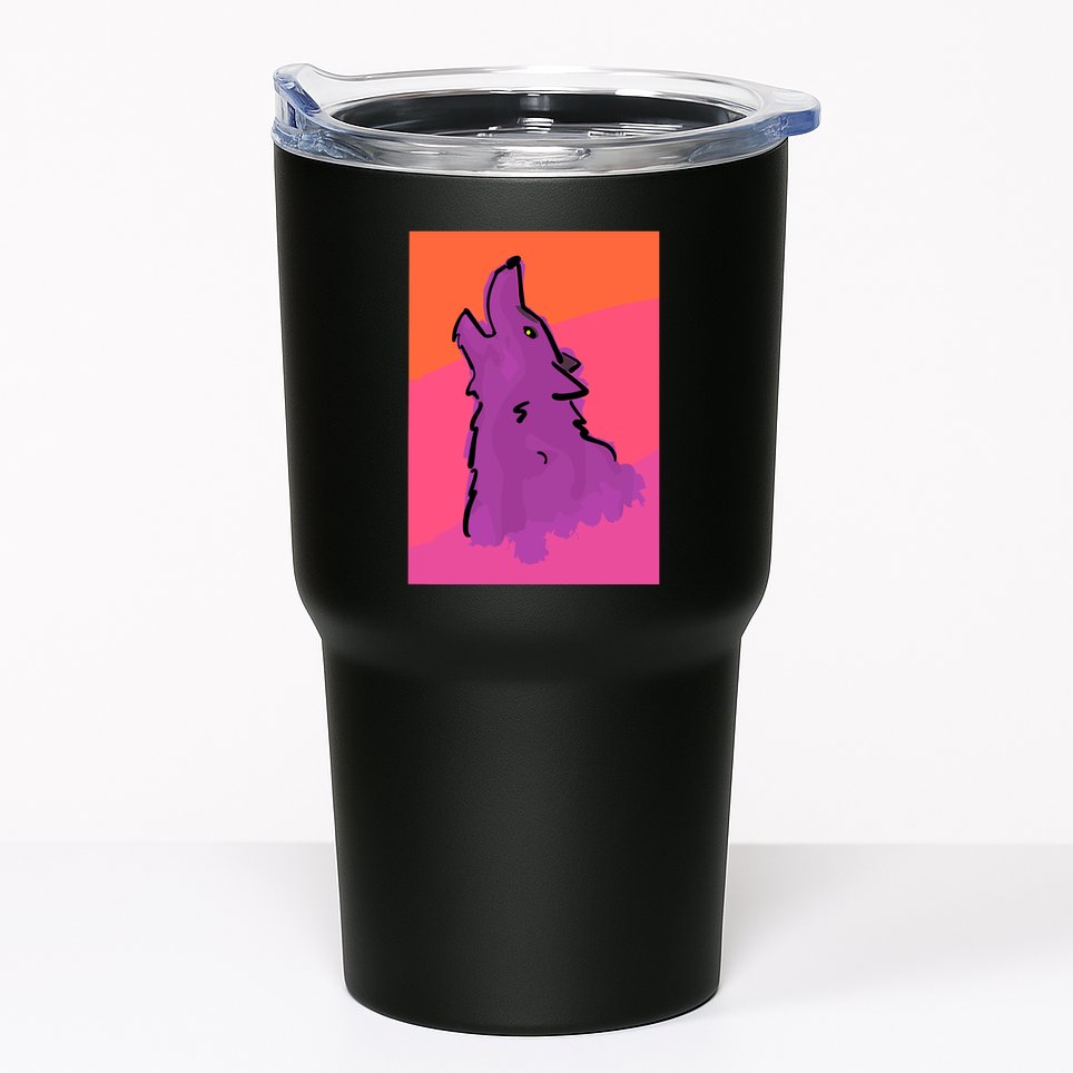 Lonely Wolf Print Tumbler