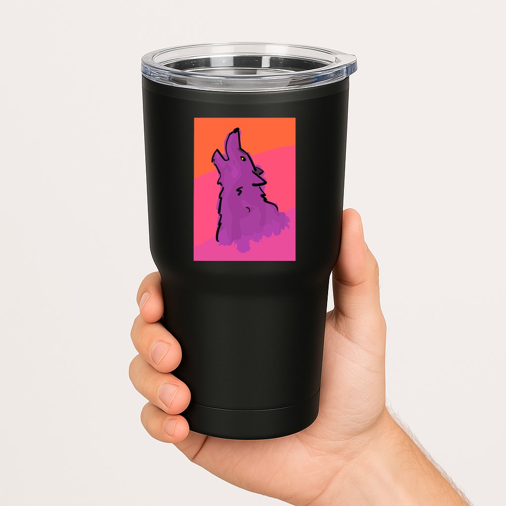 Lonely Wolf Print Tumbler