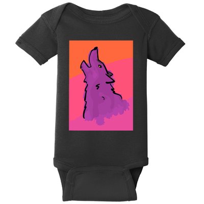 Lonely Wolf Print Baby Bodysuit