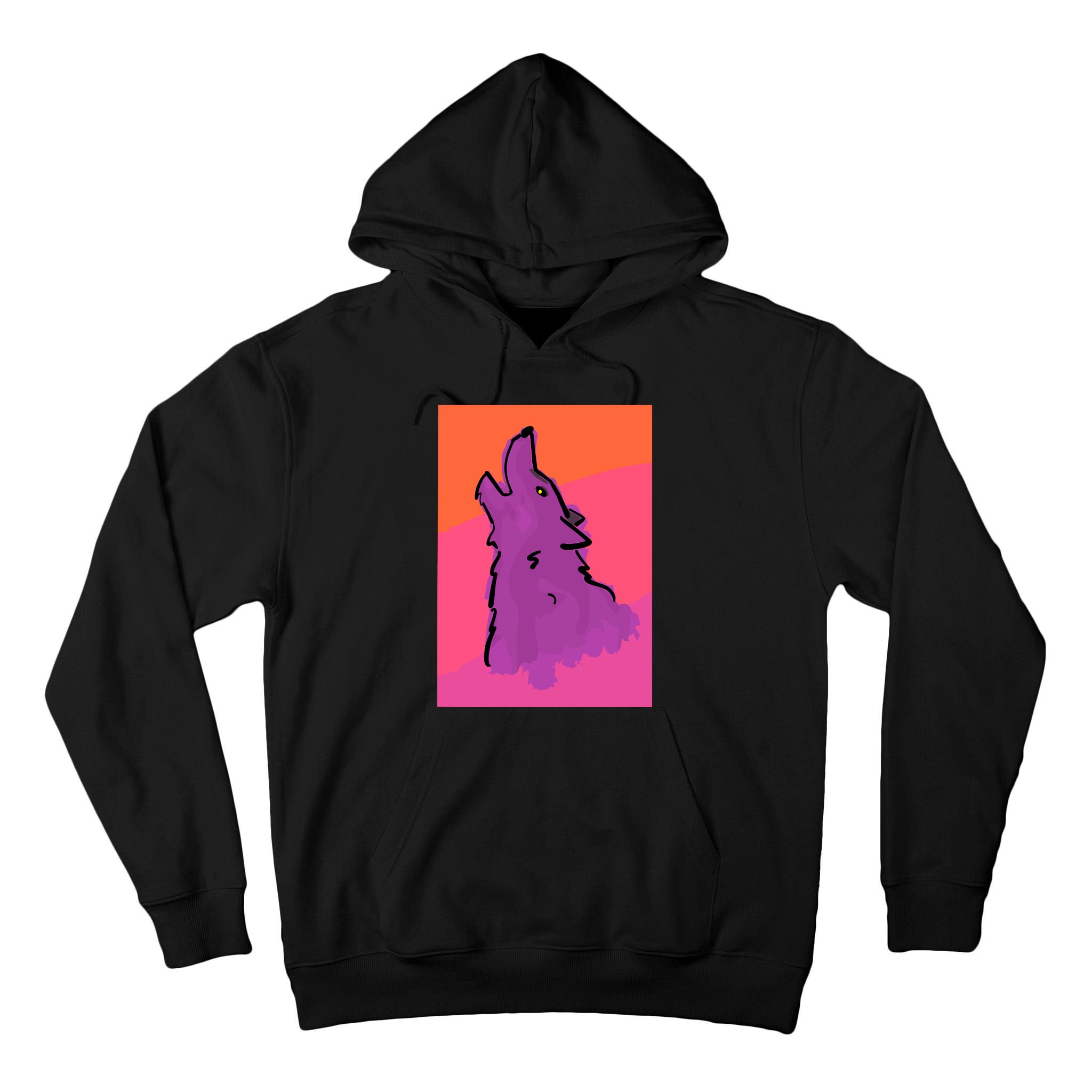 Lonely Wolf Print Tall Hoodie