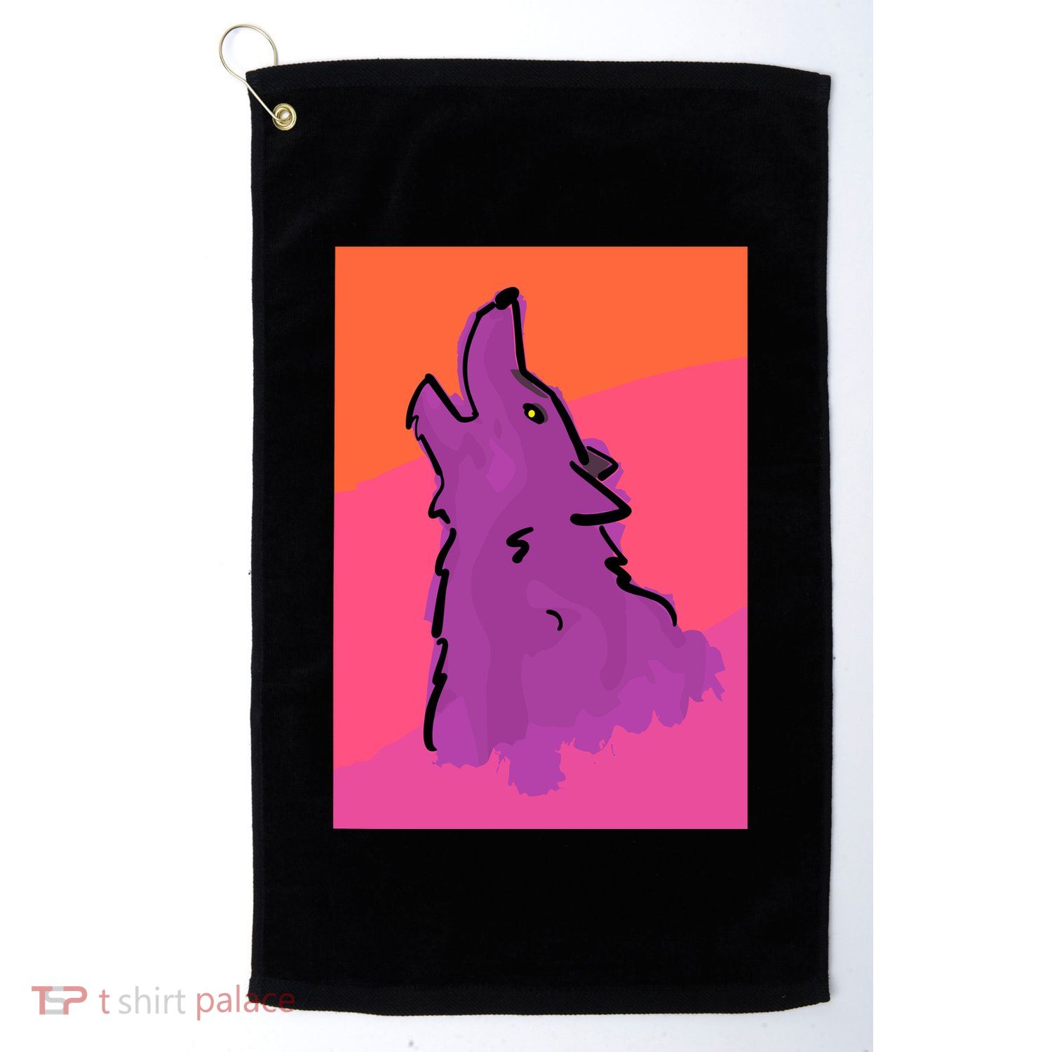 Lonely Wolf Print Golf Towel